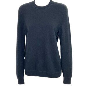 Theory 100%‎ Cashmere Crewneck Sweater Deep Black Thick Quiet Luxury Small Dream